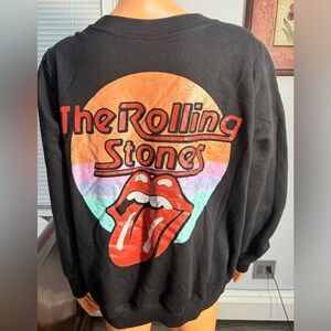 The Rolling Stones, womens black crew neck sweatshirt, new with tags